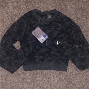 Gymshark camo long sleeve crop